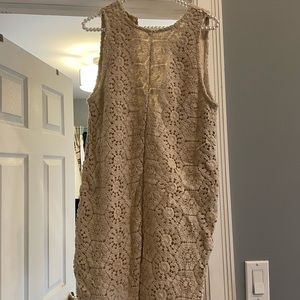 Lace romper / shorts. Beige